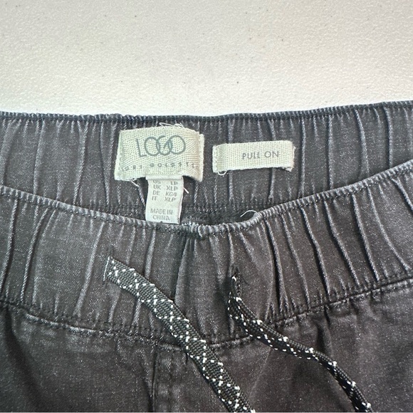 LOGO by Lori Goldstein Black Track Pants with Relaxed Fit - Picture 5 of 9